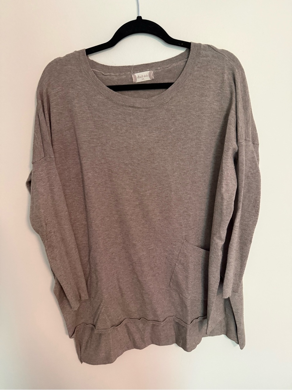 Altar'd State Heather Gray Scoop Neck Pocket Sweater